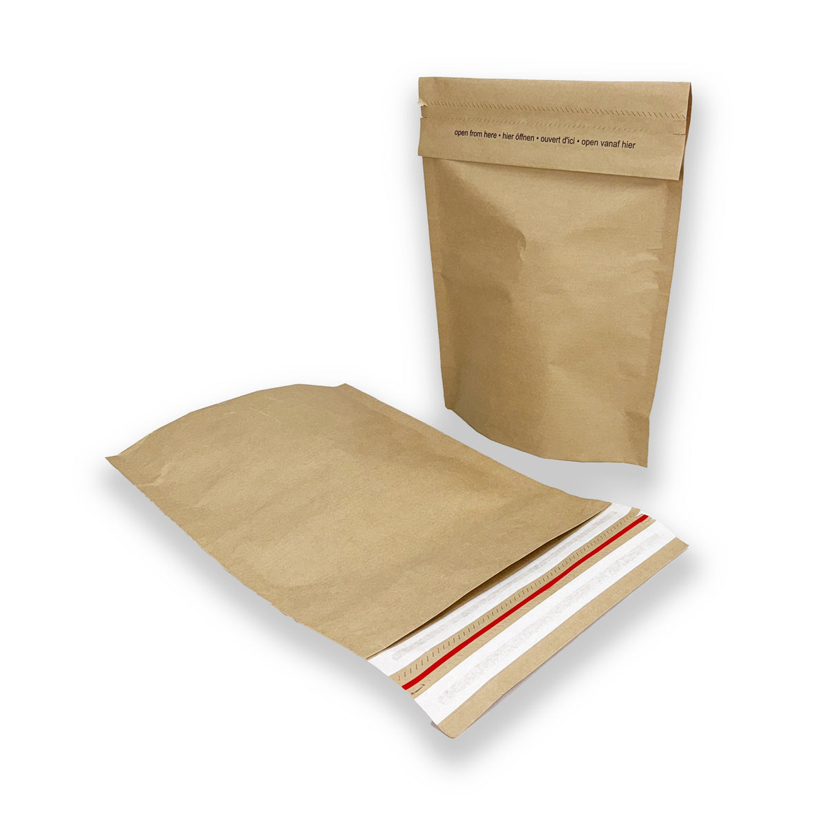 Versandtaschen - Kraftpapier mit Bodenfalte 400 x 100 x 500 + 80 mm 110 g/m² (100 Stück)