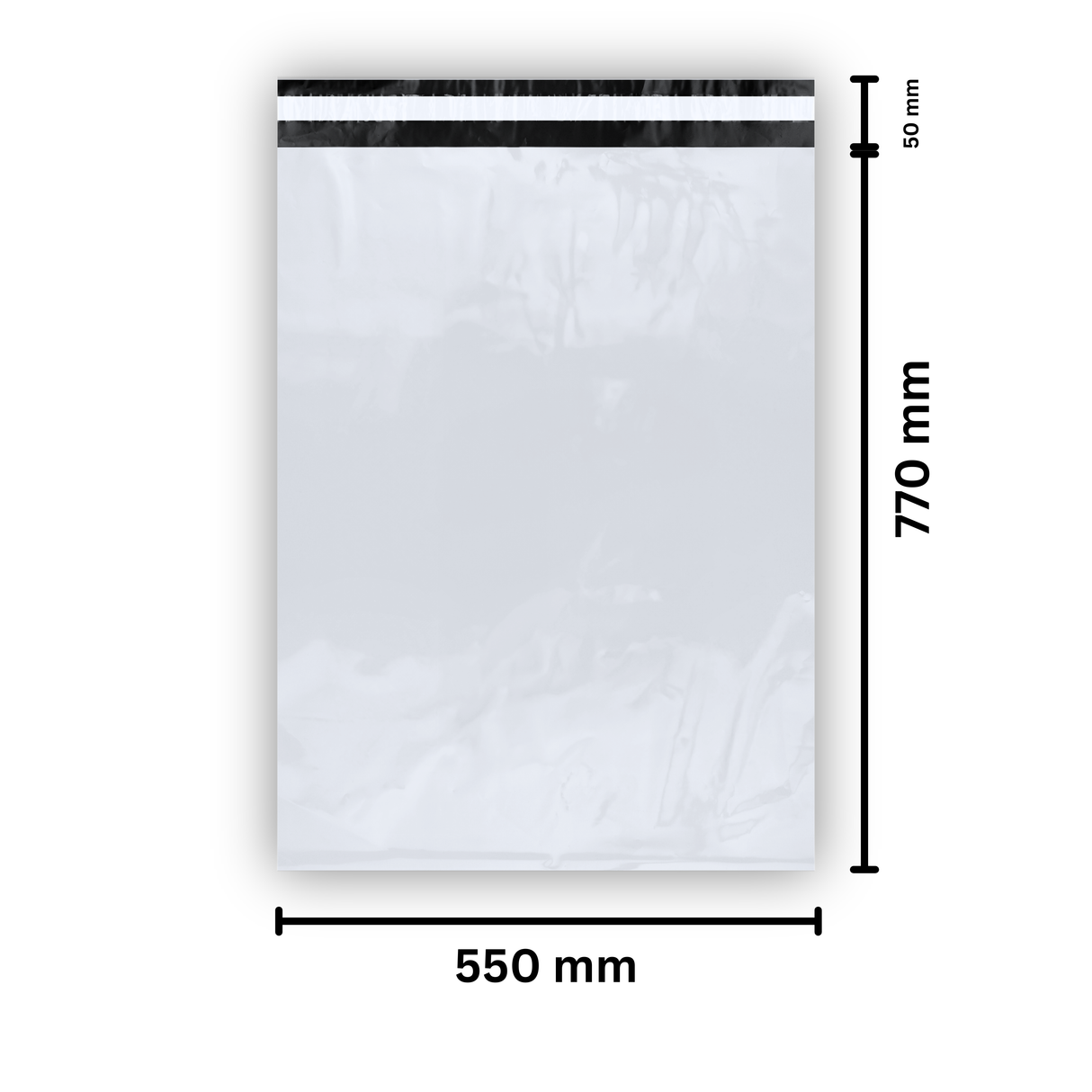 Versandbeutel 550 x 770 + 50 mm 60 μ - 100 Stück - Shipmentoo