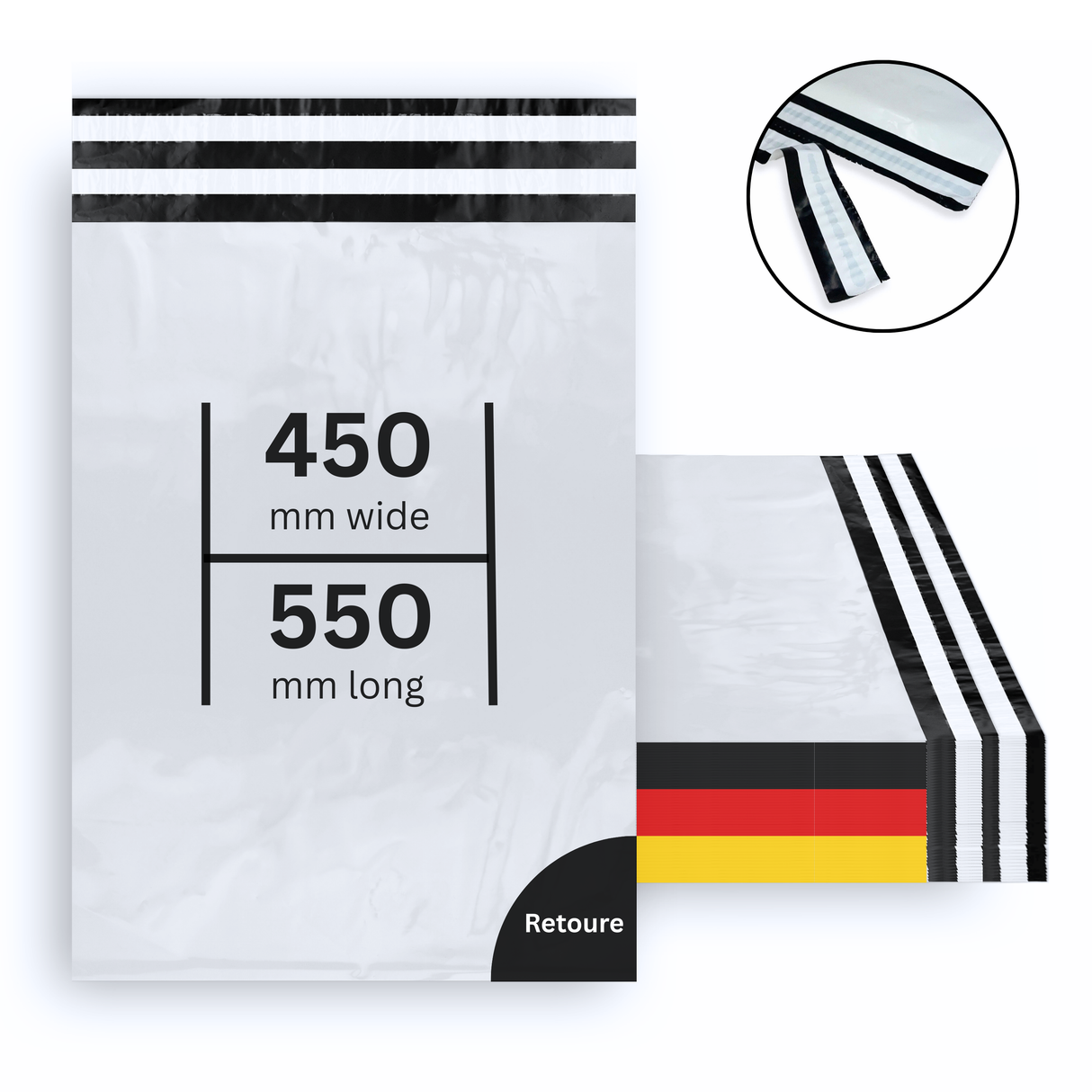 Retourebeutel 450 x 550 x 70 mm - 100 Stück - Shipmentoo