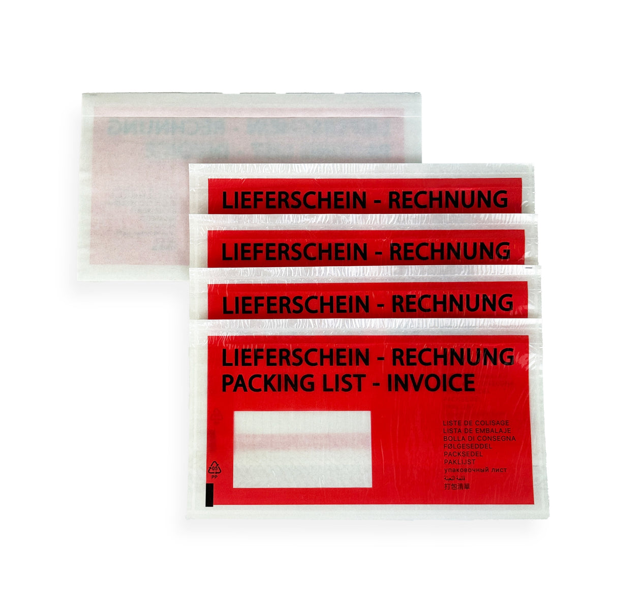Lieferscheintaschen Din C5 bedruckt Rot