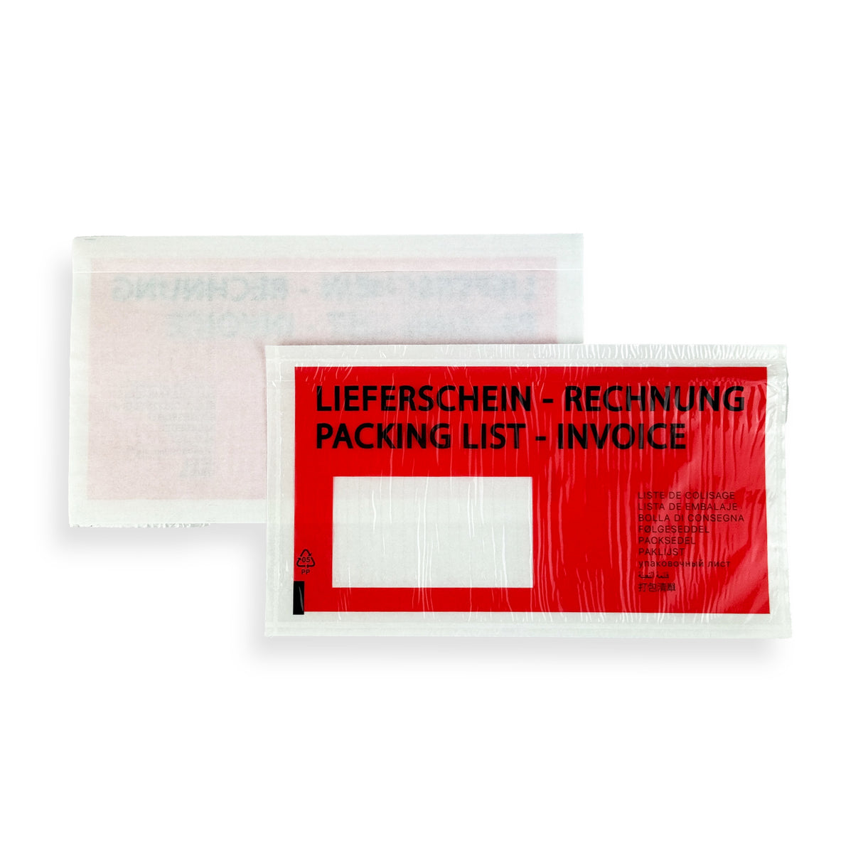 Lieferscheintaschen Din lang bedruckt Rot