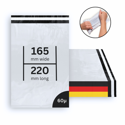 Versandbeutel 165 x 220 + 50 mm 60 μ - 100 Stück