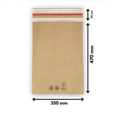 Versandtaschen - Kraftpapier 350 x 470 + 70 mm 70 g/m² - 100 Stück