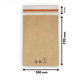 Versandtaschen - Kraftpapier 550 x 770 + 70 mm 70 g/m² - 100 Stück