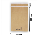 Versandtaschen - Kraftpapier 250 x 350 + 70 mm 70 g/m² - 100 Stück - Shipmentoo