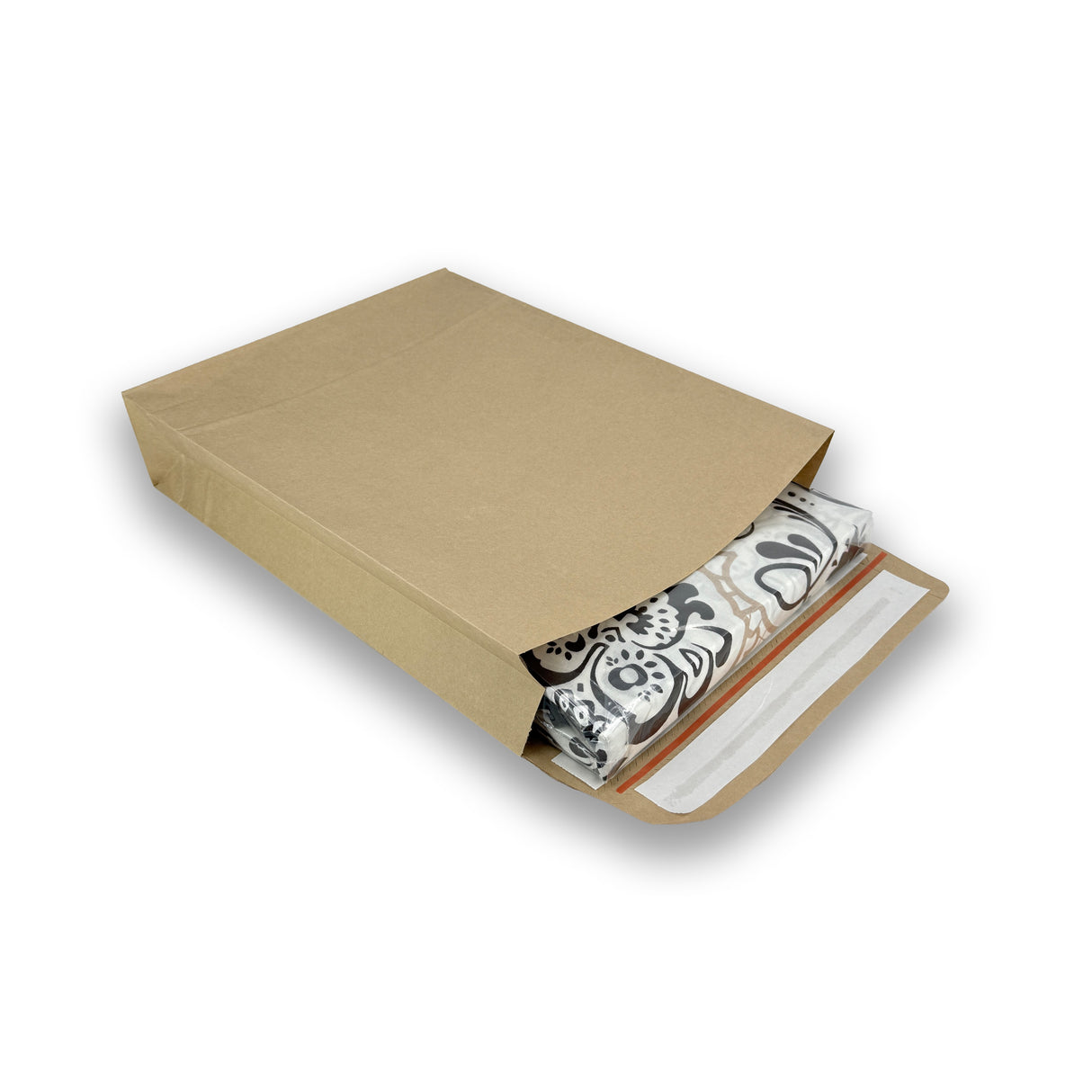 Papier Versandtasche mit Seiten- Bodenfalte 300 x 80 x 400 + 100 mm 110 g/m² (100 Stück)