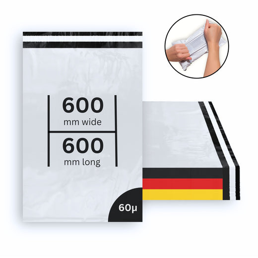 Versandbeutel 600 × 600 mm aus COEX-Folie, 60 µ, weiß, 100 Stück