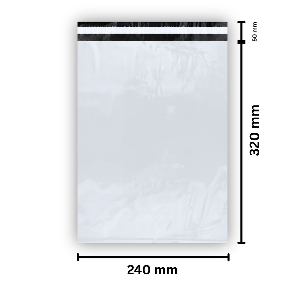 Versandbeutel 240 x 320 + 50 mm 60 μ - 100 Stück