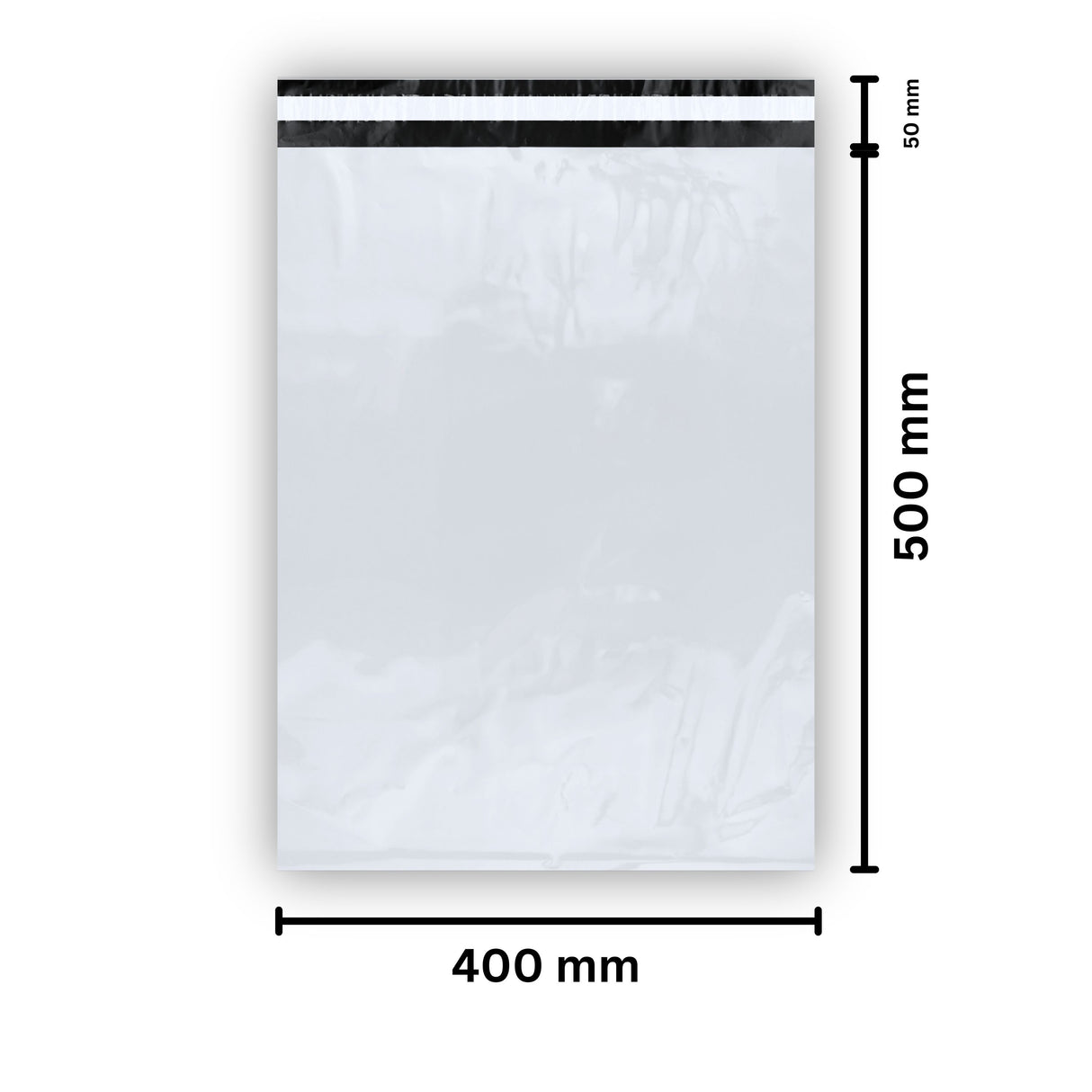 Versandbeutel 400 x 500 + 50 mm 50 μ - 100 Stück