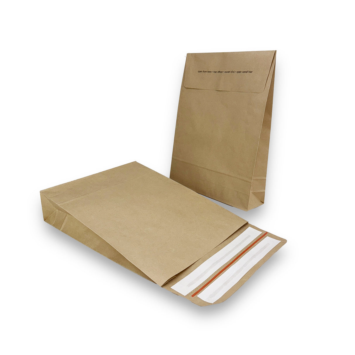 Papier Versandtasche mit Seiten- Bodenfalte 380 x 80 x 510 + 100 mm 110 g/m² (100 Stück)