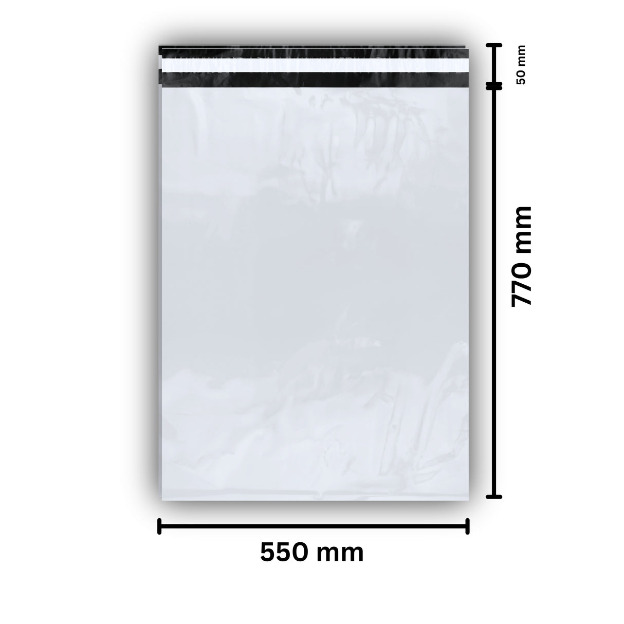 Versandbeutel 550 x 770 + 50 mm 60 μ  - 100 Stück