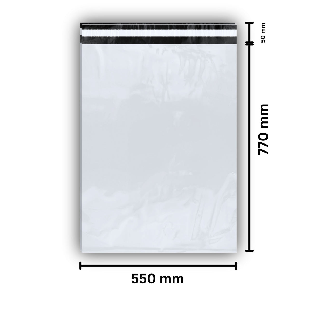 Versandbeutel 550 x 770 + 50 mm 60 μ  - 100 Stück