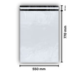 Versandbeutel 550 x 770 + 50 mm 60 μ  - 100 Stück