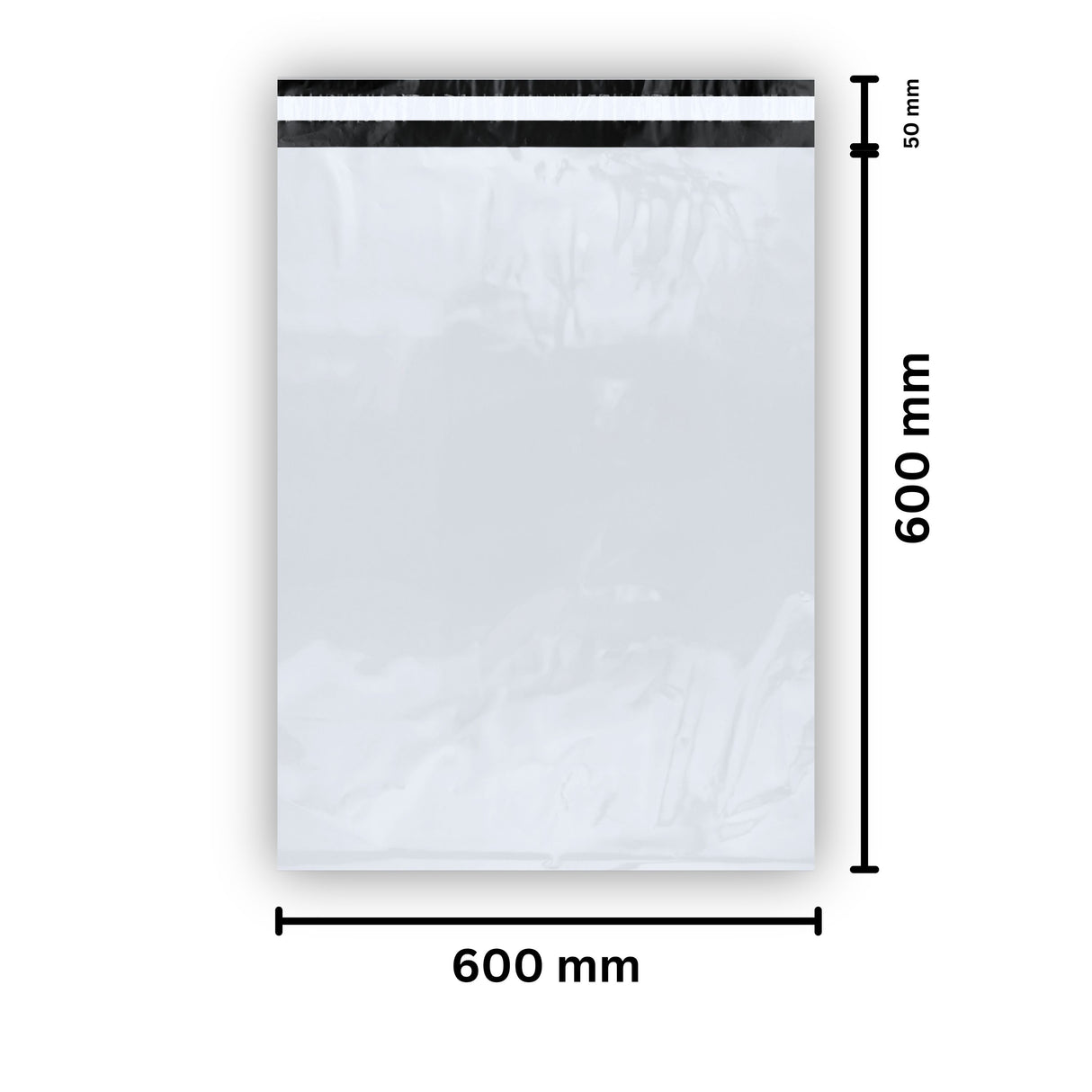 Versandbeutel 600 x 600 + 50 mm 60 μ - 100 Stück