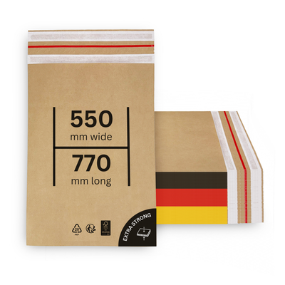 Versandtaschen - Kraftpapier 550 x 770 + 70 mm 70 g/m² - 100 Stück