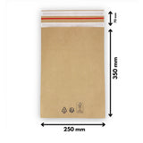 Versandtaschen - Kraftpapier 250 x 350 + 70 mm 70 g/m² - 100 Stück