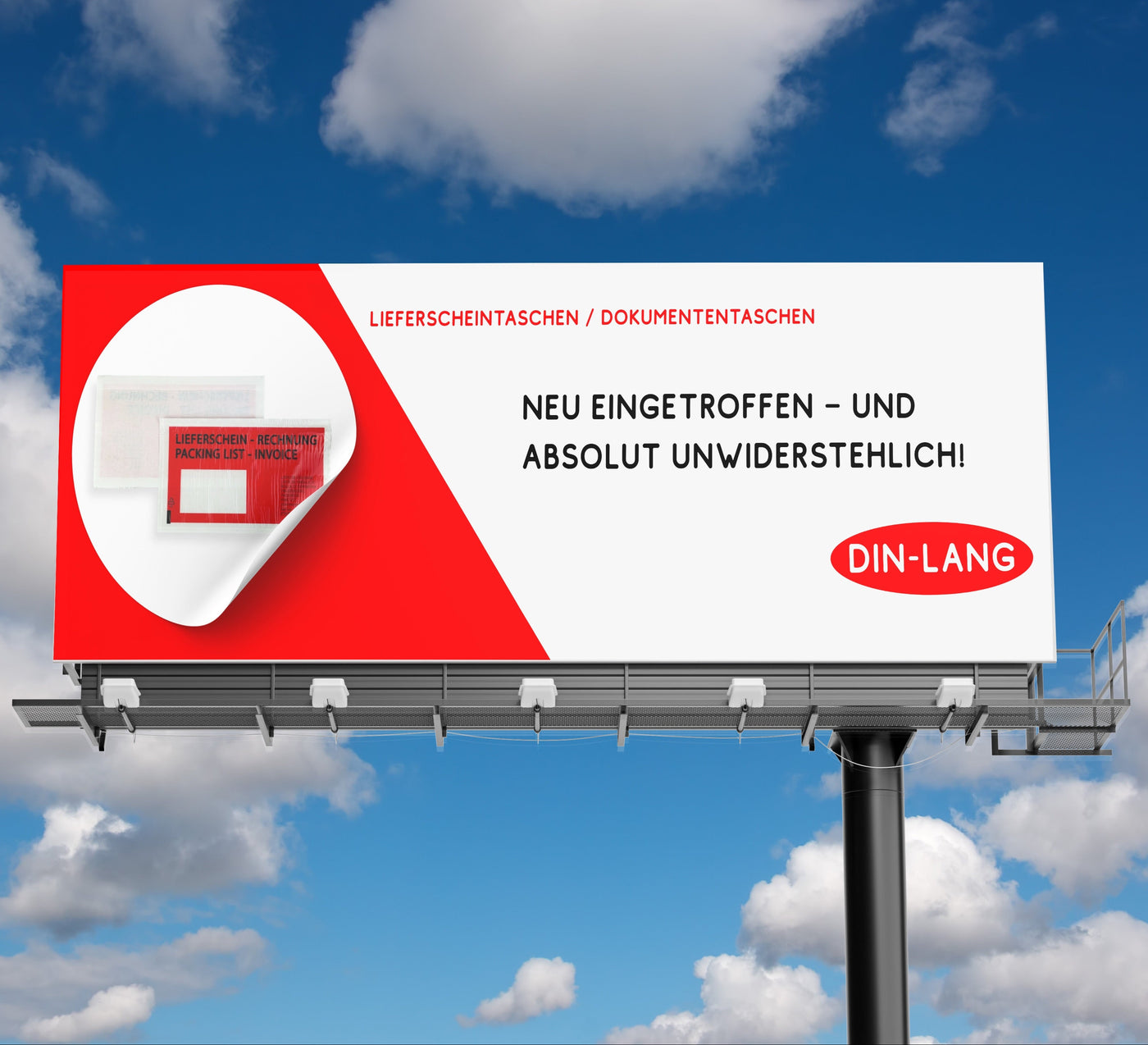 Lieferscheintaschen Din-Lang rot