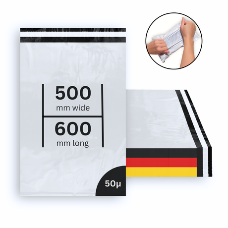 Versandtaschen Versandbeutel 500 x 600 x 50 mm 50 μ DHL Senudung - 100 Stück